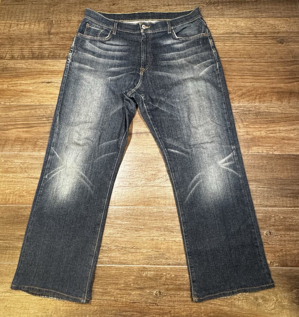 Lucky Brand Dungarees Jeans Mens 34 Short Bootcut Gene Montesano Y2K Distressed